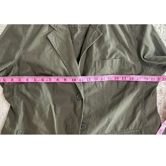 Gap Women's Sz XL 100% Cotton Olive Green Button Up Utility Blazer Jacket #0562 - Picture 10 of 11